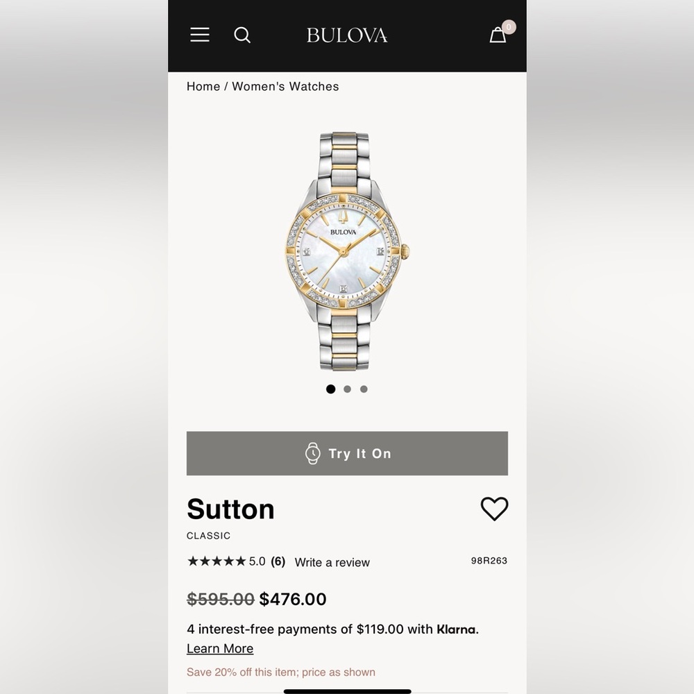 Bulova gold and diamond watch
